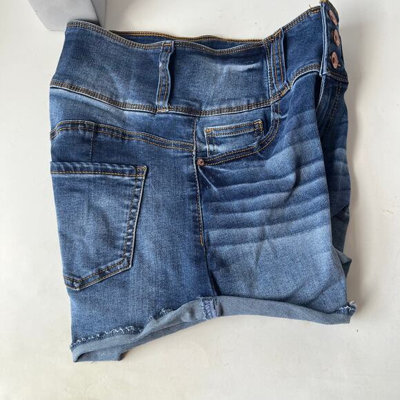 ARIYA JEANS High Waist Cutoff Jean Shorts Sz 7/28 3 Button Stretch Festival - Picture 6 of 13